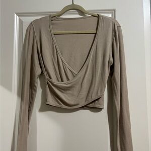 lululemon athletica Beige Wrap Crop Top